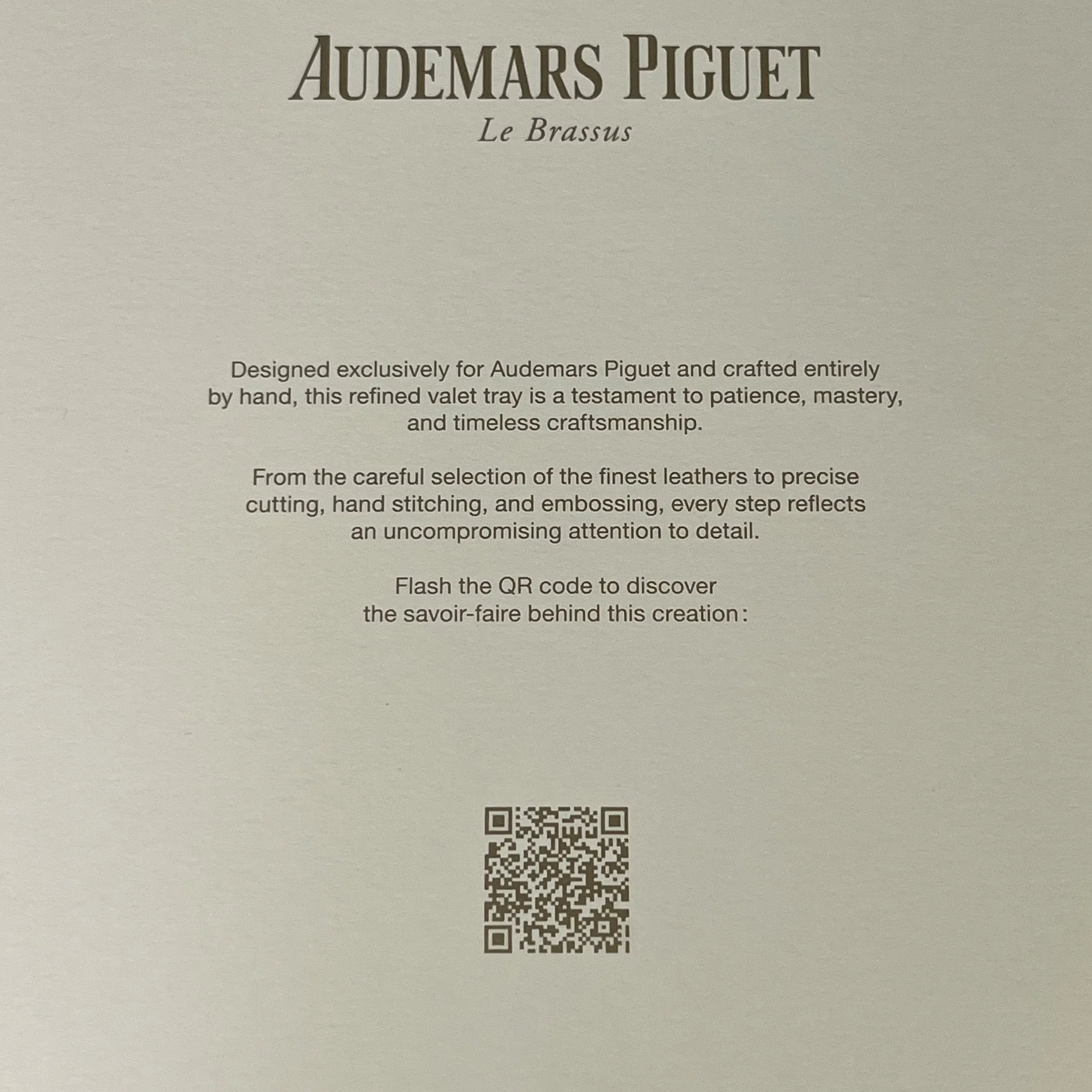 Audemars Piguet Cream Leather Valet Tray with Box